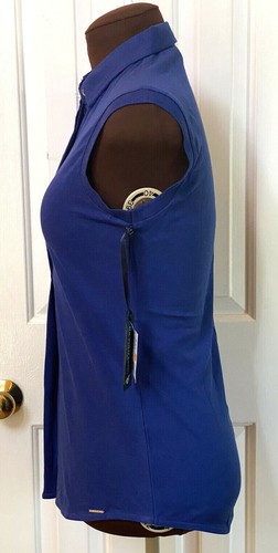 U.S POLO ASSN.Sportswear Sleeveless Top S Solid Blue Cotton Blend Buttons NWT - Picture 6 of 12