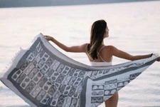 Sunglasses Beach Design Towel Gray