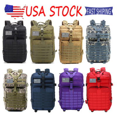 45L Outdoor Molle Tactical Backpack Rucksack Camping Hiking Travel Bag  Daypack | eBay