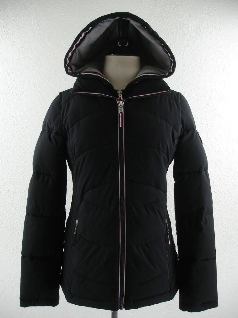 Women's S Tommy Hilfiger The Flex Parka Bibbed Jacket Black