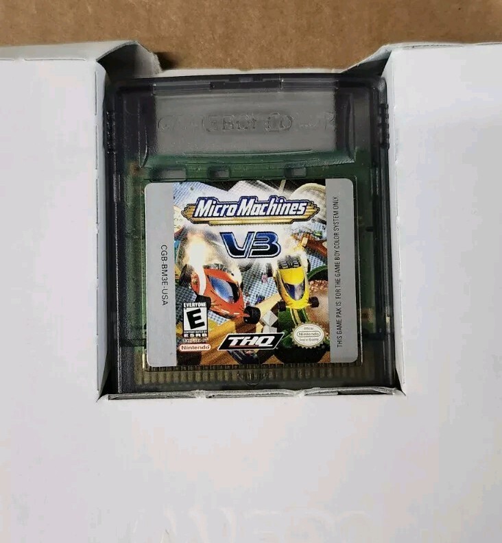Micro Machines V3 Nintendo Game Boy Color GBC CIB with Box, Poster