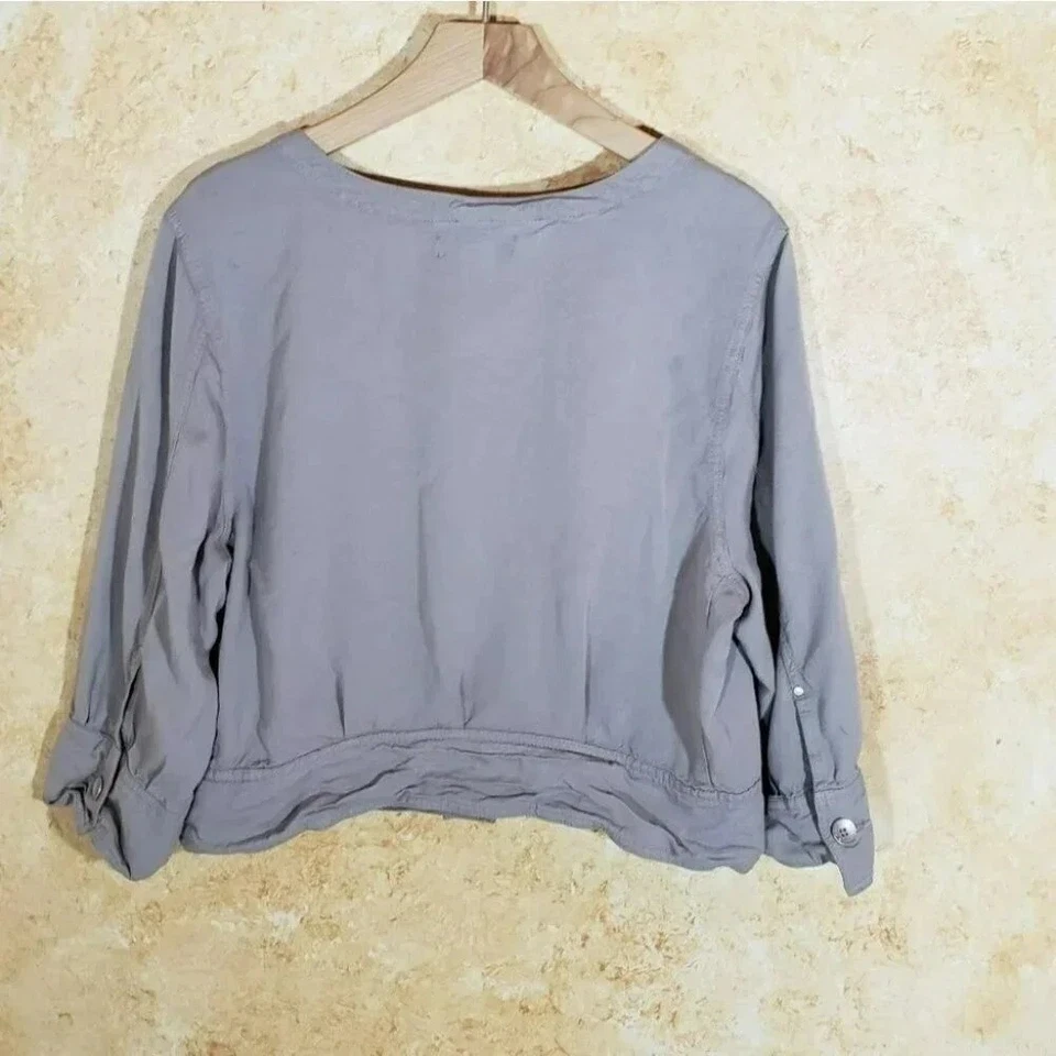 Bandolino jeans women's M light weight tan jacket top button up viscose - Image 2 of 4