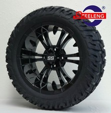 Golf Cart 15x7 Black Vampire Wheels And 23x10-15 Dot Gator At Tires