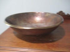 Julio Knight 13 x 3.50 '' vintage metal centerpiece fruit & salad bowl