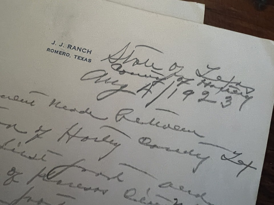 1923 Handwritten 5-page Letter - J.J. Ranch Romero Texas | eBay