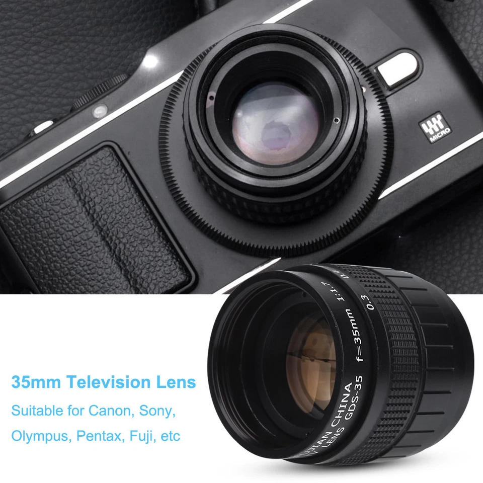 Fujian 35mm f/1.7 CCTV Fixed Lens for Canon Sony Olympus Pentax Camera - Image 2 of 4