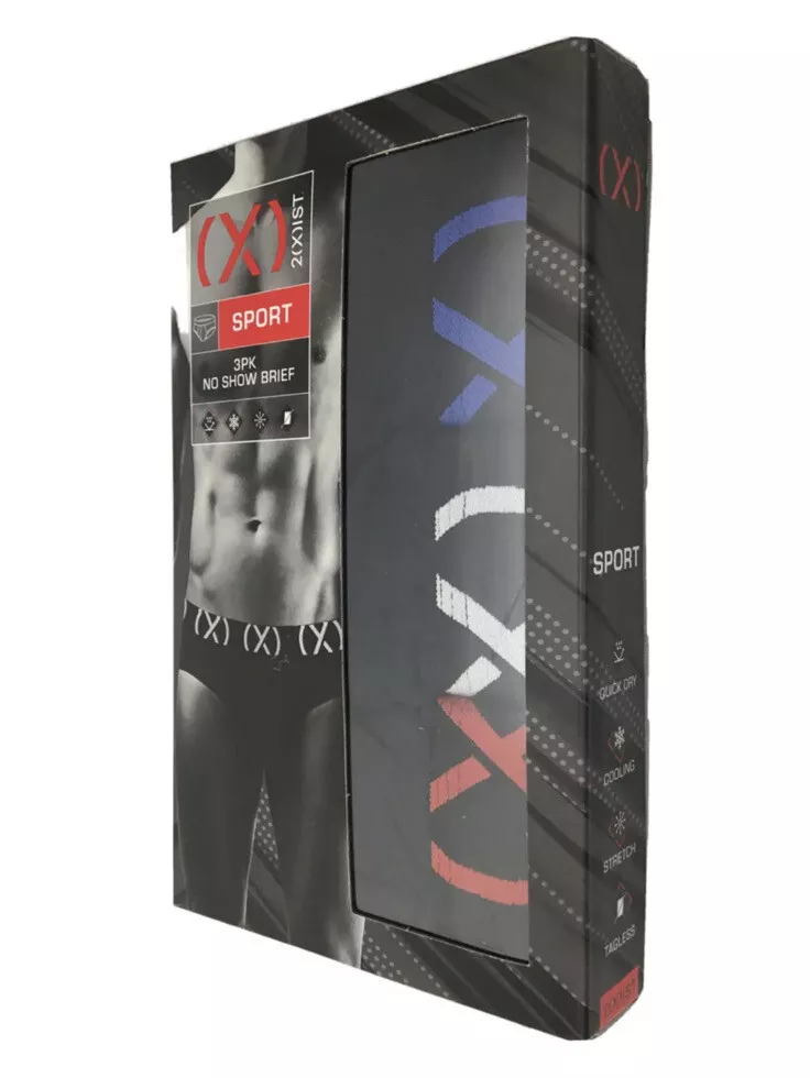 2xist (X) Sport Mesh No Show Brief 3-Pack Black/Denim/Camo X10020