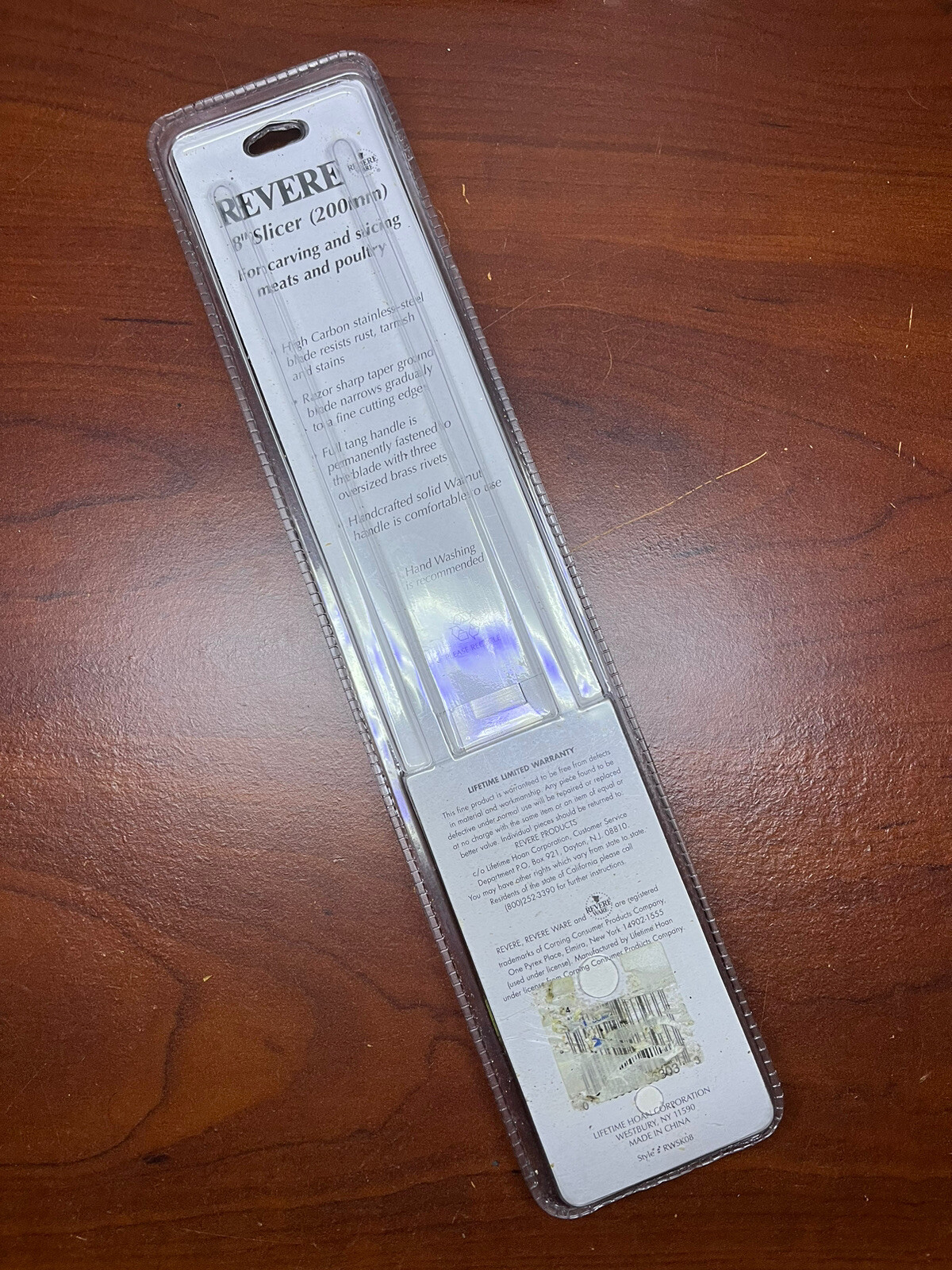 Revere Ware 8" 200mm Slicer Kitchen Knife Solid Walnut Handle eBay