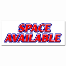 SPACE AVAILABLE DECAL sticker retail warehouse storage units commercial