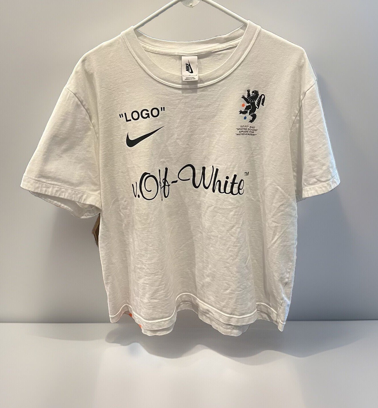 OFF WHITE X NIKE Camicia Nike Lab x BIANCO SPORCO Mercurial Nuova di zecca Virgil bianca taglia L calcio rara SS18off