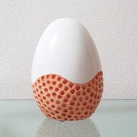 Osterei Deko-Ei Keramik Weiß Apricot HöHe 21Cm Ostern