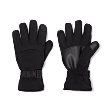 Men's Knit Cuff Gussett Ski Gloves Winter Outdoor Warm Insulated- Black- Medium