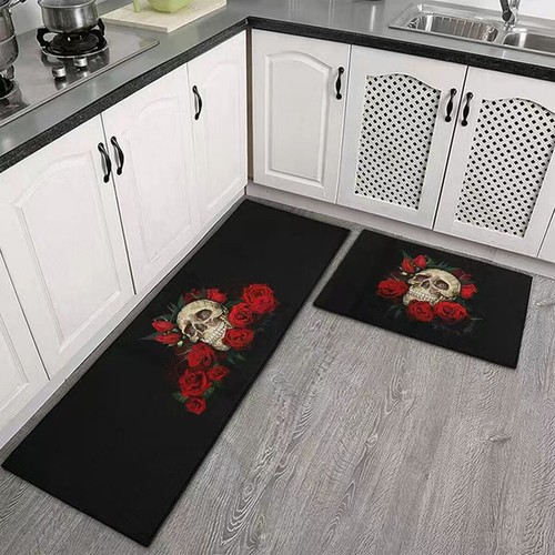 2Pcs Kitchen Mat Cushioned Anti-Fatigue Floor Mat Non-Slip Standing Door Mat image