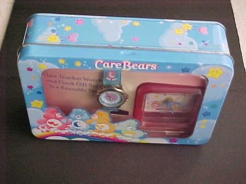 vintage care bears watch and clock gift set new in original tin box - Picture 5 of 16