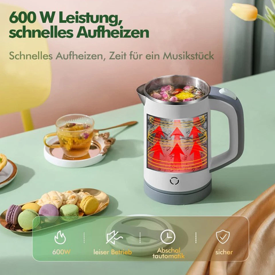 Kettle Double Wall Electric Stainless Steel Water Boiler Tea Maker Jug UK PLUG - image 2 of 4