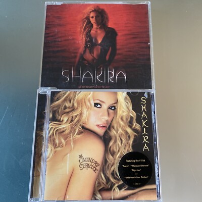 Shakira LOT OF 2 CDs: Whenever, wherever IMPORT & Laundry Service VG