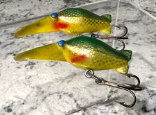 EDDIE POPE Vintage Hot Shot #3 Fishing Lure Luhr Jensen Green Yellow Scales GUC