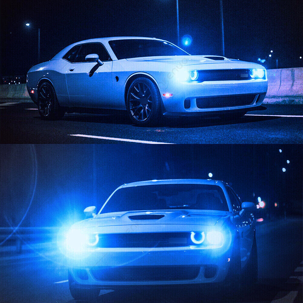 For Dodge Challenger 2015-2019 9012 LED Headlight Kit 8000K Blue