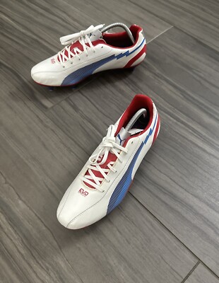 Puma 102598 01 EVO SPEED 5 SG Soccer FÚTBOL Cleats White Limoges Red Men Size 9