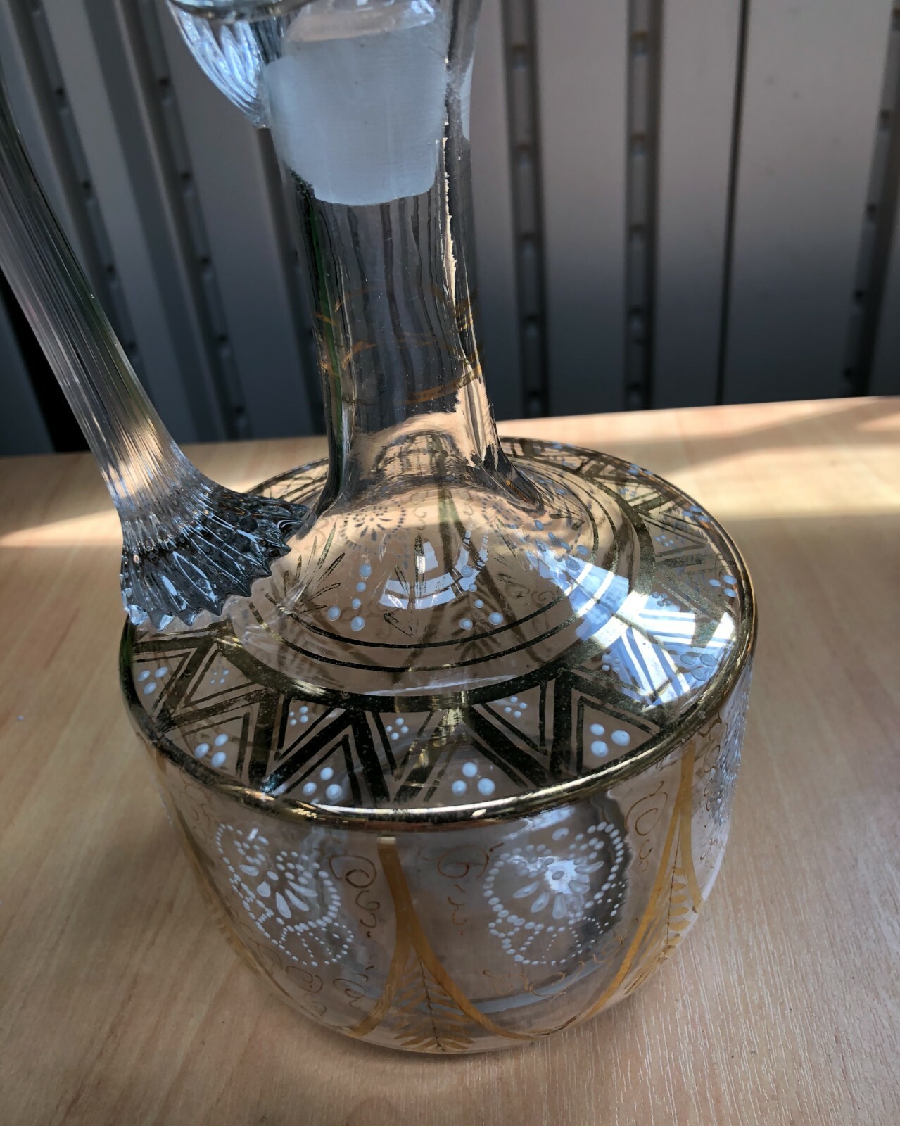VINTAGE WINE DECANTER WITH GILT INSIDE AND TEXTURED GLASS OUTSIDE eBay