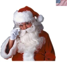 Comfortable Teviron Santa Wig and Beard Set with Custom Styling Mustache