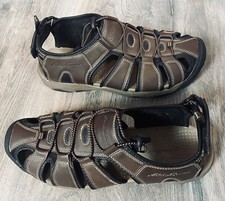 EDDIE BAUER MENS MERIDIAN BROWN BUMP TOE SANDAL SIZE 11 EUC