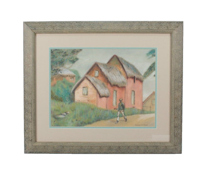 Vintage Pastel Landscape Painting By Gordon W Malm