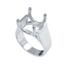 Semi Mount Ring Stone Setting Size 16X12 MM Oval Shape Men's Women Ring