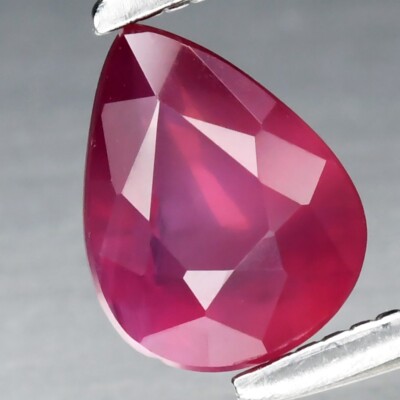 0,83 kt 6,3 x 5 mm Birne natürlicher unbeheizter rosa-roter Rubin Edelstein, ...