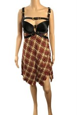 Versace Bondage Buckles Embellished Tweed Mini Dress