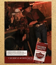 Swisher Sweets Little Cigars Cowboy Bar - Magazine Print Ads Ephemera Art 2001