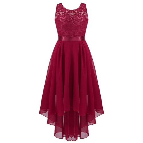 Kids Modern Dancewear Girls Sleeveless Dress with Silk Waistband Flower Girl - Picture 12 of 31