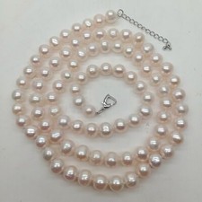 36" Freshwater Cultured White Pearl Long Necklace