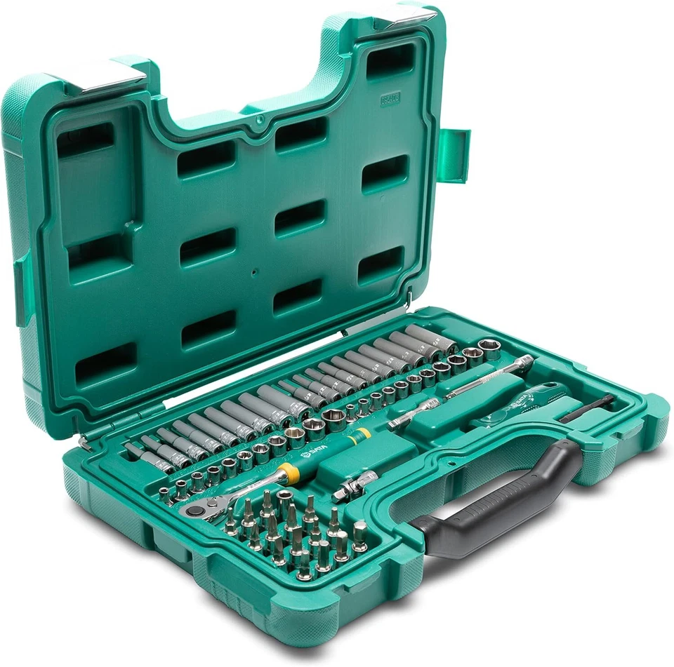 SATA 63 Piece Mechanics Tool Set | SAE & Metric | 1/4" Drive 72 Tooth Onesize  Foto 4 de 4