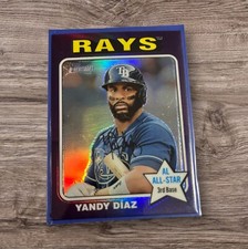 2024 Topps Heritage High Number - #230 Yandy Diaz HOT BOX Purple Refractor