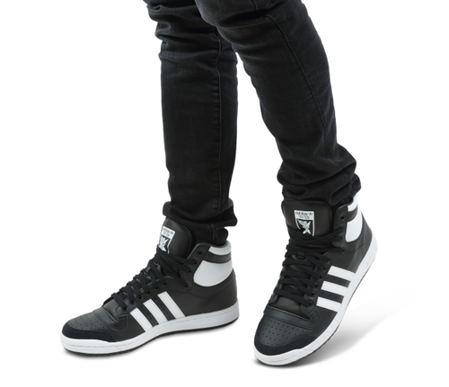 ADIDAS Originals Da Uomo Top Ten Hi Scarpe Da Ginnastica Nero/Bianco B34429  UK 8 a 11 | eBay