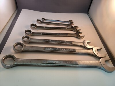 Vintage 8pc Craftsman 1/4''- 1'' SAE Combination Wrench USA V And Inverted V