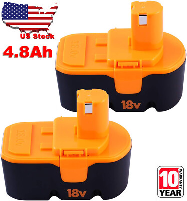 2Pack Replace for Ryobi 18V 18 Volt PLUS 4.8Ah NIMH Battery P100 13022 ABP1801