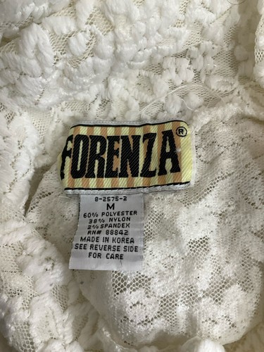 VTG Womens Sheer Lace Mock Neck Shirt M White 90s Romantic Coquette Fairy Femme - Picture 5 of 6