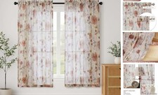 Crushed Sheer Curtains 54 Inch Length 2 42"W x 54"L Pack of 2 Multi Color