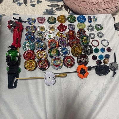 Takara Tomy Beyblade Burst Bulk Set Includes Launchers Bays Used Many Parts