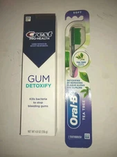 Crest Pro-Health Gum Detoxify Toothpaste, 4.8oz-Oral B tea tree toothbrush soft