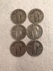 Silver Standing Liberty Quarters 90% Silver  $1.50 Dollars Face Value 6 Coins