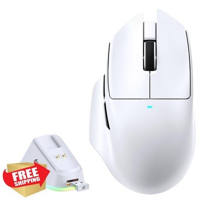 MAMBASNAKE×Attack Shark V6 Mouse White Magnetic Charging Dock