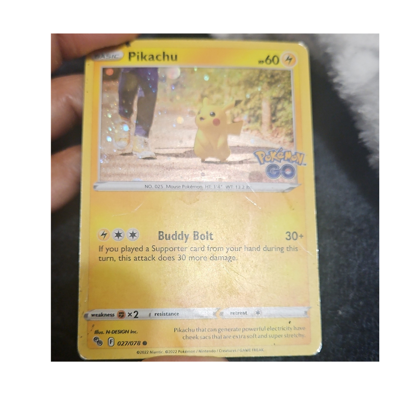 pikachu pokemon go card 27 (Pokmon TCG) Weakness Fighting 2 Resistance None None Retreat Cost Pikachu 2022 Sword & Shield:
