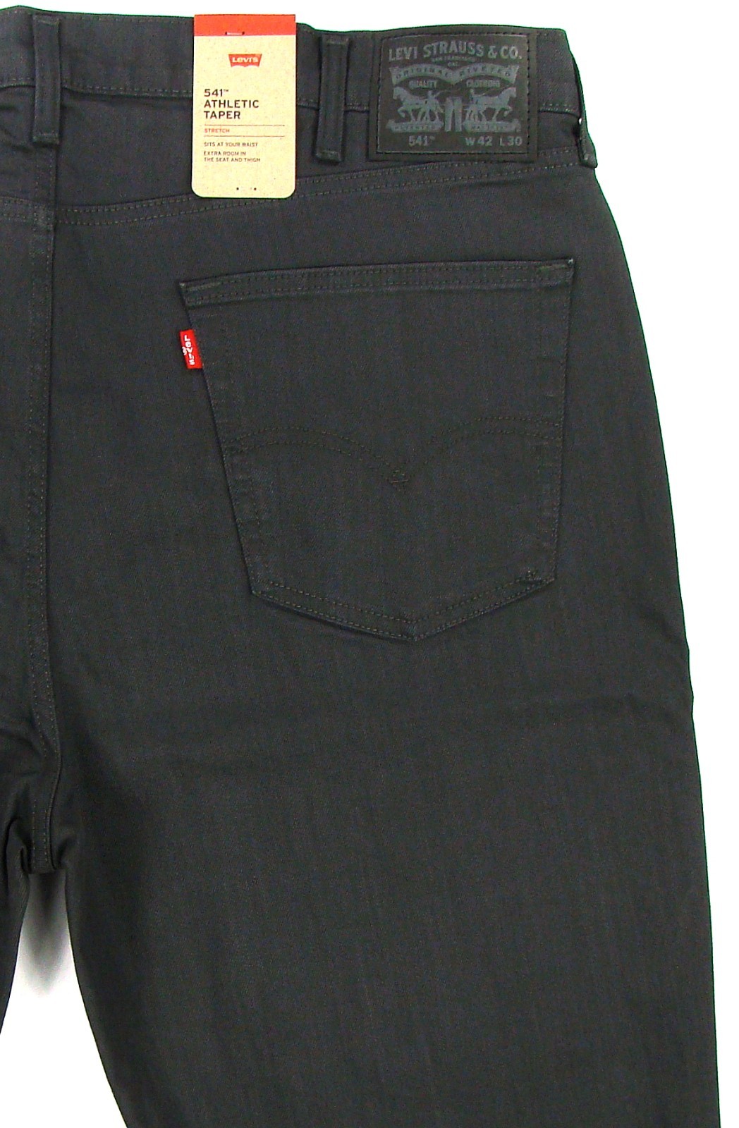 New Levis 541 Men's Jeans Athletic Taper SIZE 42x30 BLACK Stretch FREE SHIPPING thumbnail 4