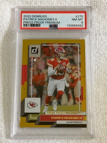 2022 DONRUSS PATRICK MAHOMES PRESS PROOF PREMIUM #275 PSA 8