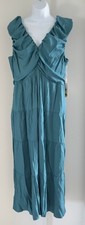Siena Teal V-Neck Sleeveless Tiered Maxi Dress Women Size 2X