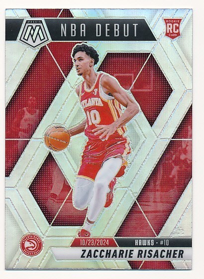 ZACCHARIE RISACHER 2024-25 PANINI MOSAIC NBA DEBUT SILVER PRIZM #269 RC ROOKIE