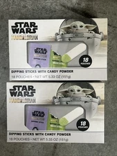 Lot Of 2 18ct Star Wars Lick & Dip Mandalorian Dipping Candy Vanilla/Green Apple